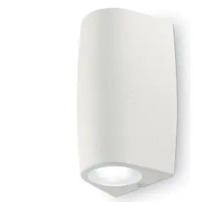 Applique ID-KEOPE AP2 SMALL GU10 LED IP55 resina bianco grigio nero lampada parete biemissione moderna esterno