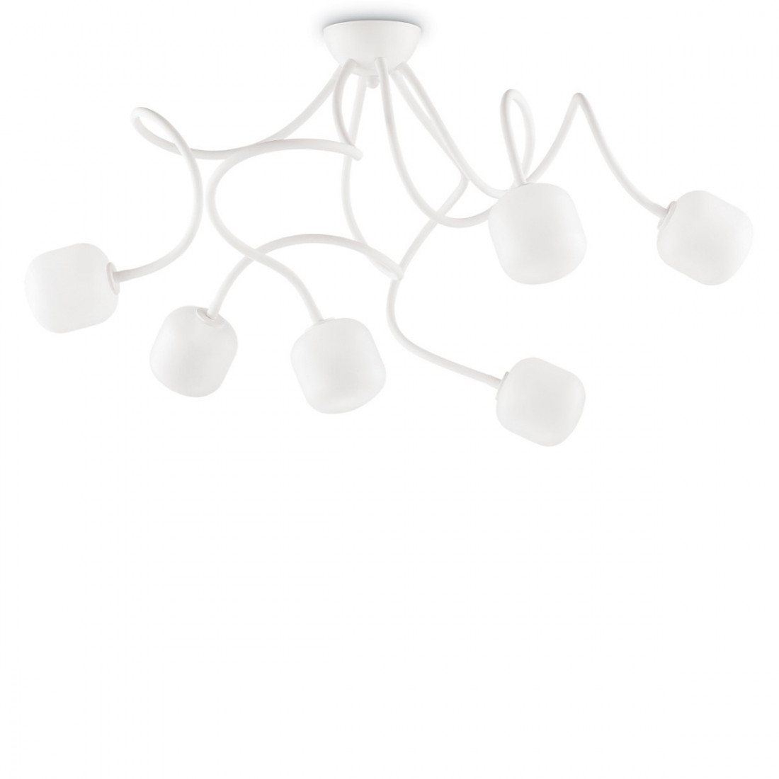 Plafoniera ID-OCTOPUS PL6 BIANCO G9 LED bracci flessibili lampada soffitto moderno vetro multiluce interno