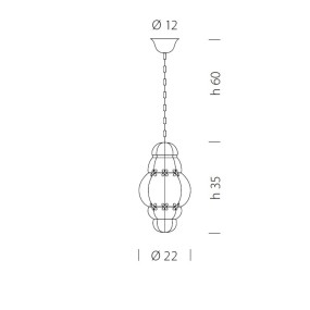 Sospensione SY-TIEPOLO 1435 E27 LED INOX acciaio classico vetro soffiato lampadario murano interno
