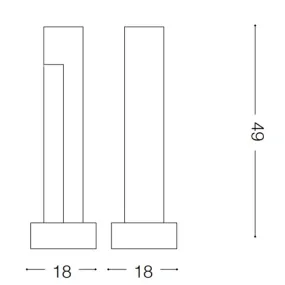 Lanterne ID-TITANO PT1 SMALL 7W LED IP55 49H résine métal granit bollard garden modern single emission outdoor
