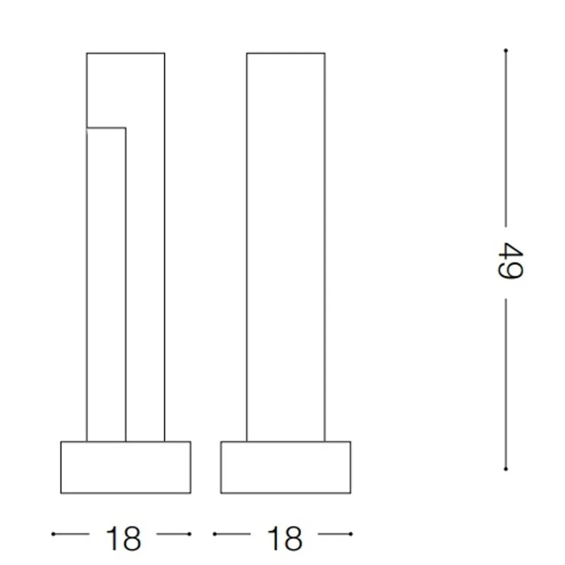 Lanterne ID-TITANO PT1 SMALL 7W LED IP55 49H résine métal granit bollard garden modern single emission outdoor
