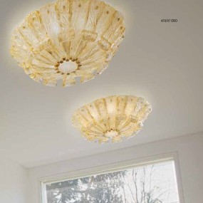 Plafoniera classica Sylcom TRIBUNO 470 97 ORO E27 E14 LED vetro murano lampada soffitto