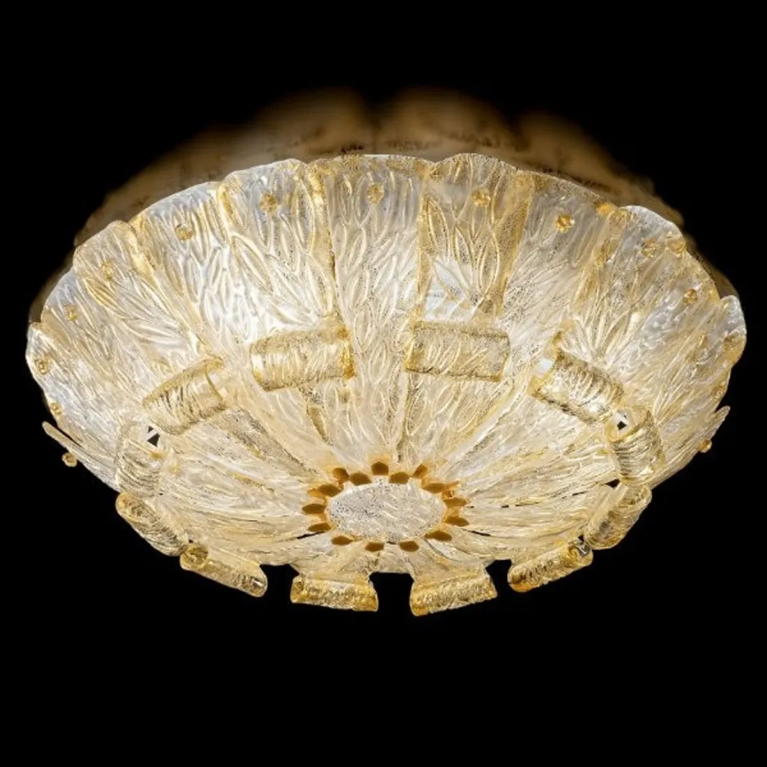 SY-TRIBUNO plafonnier 470 97 E27 E14 LED plafonnier intérieur classique en verre de murano doré