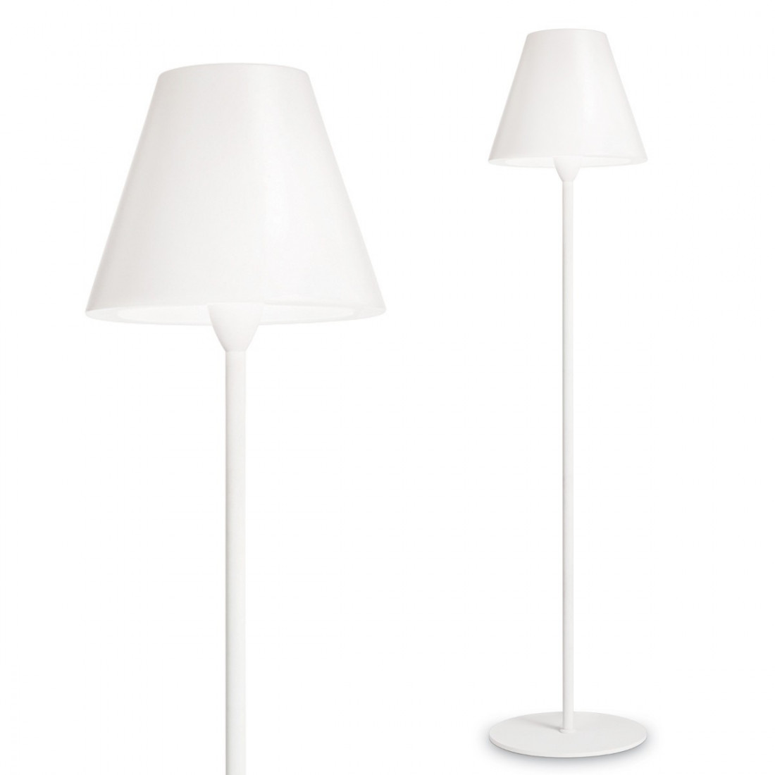 Piantana ID-ITACA PT1 E27 LED IP44 169.5H plastica bianca opale lampada terra cappello cono moderna cono esterno