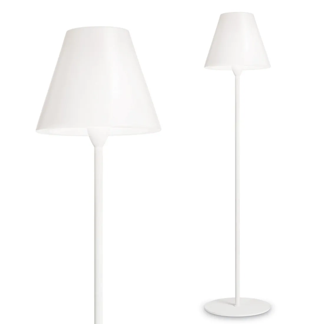 Lampadaire ID-ITACA PT1 E27 LED IP44 169.5H lampe en plastique blanc opale cône chapeau de terre cône externe moderne