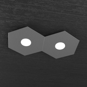 Plafoniera TP-HEXAGON 1142 2L GX53 LED metallo esagonale lampada parete soffitto moderna interno