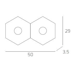 Plafoniera TP-HEXAGON 1142 2L GX53 LED metallo esagonale lampada parete soffitto moderna interno