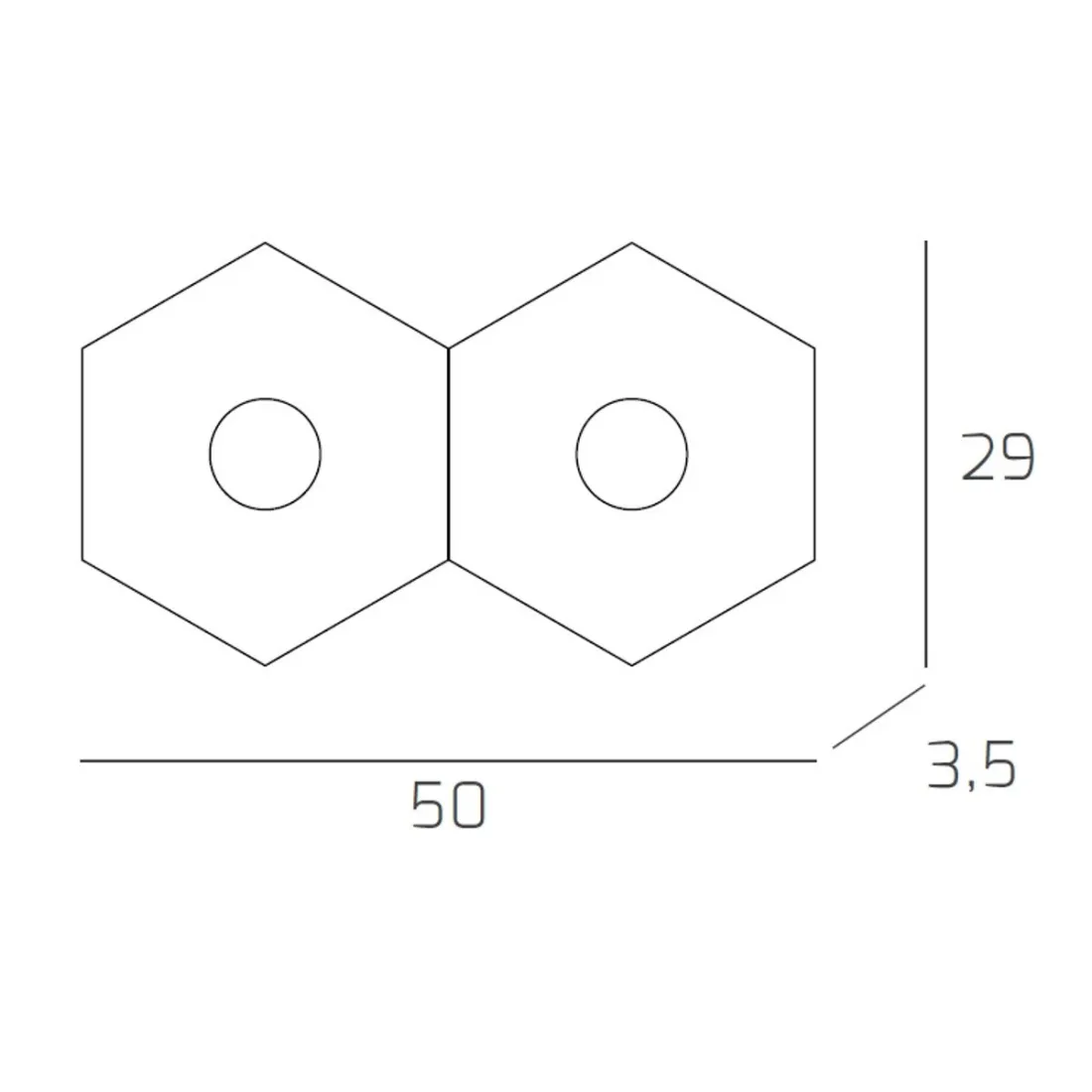 Plafoniera TP-HEXAGON 1142 2L GX53 LED metallo esagonale lampada parete soffitto moderna interno