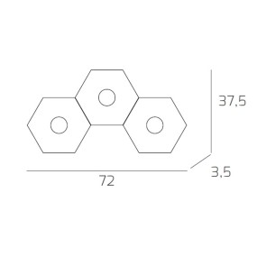 Plafoniera TP-HEXAGON 1142 3L GX53 LED metallo esagonale lampada parete soffitto moderna interno