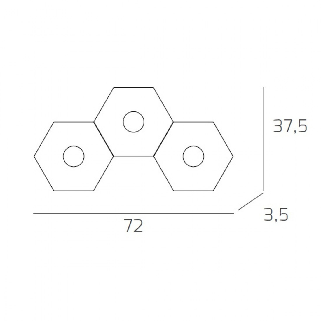 Plafoniera TP-HEXAGON 1142 3L GX53 LED metallo esagonale lampada parete soffitto moderna interno