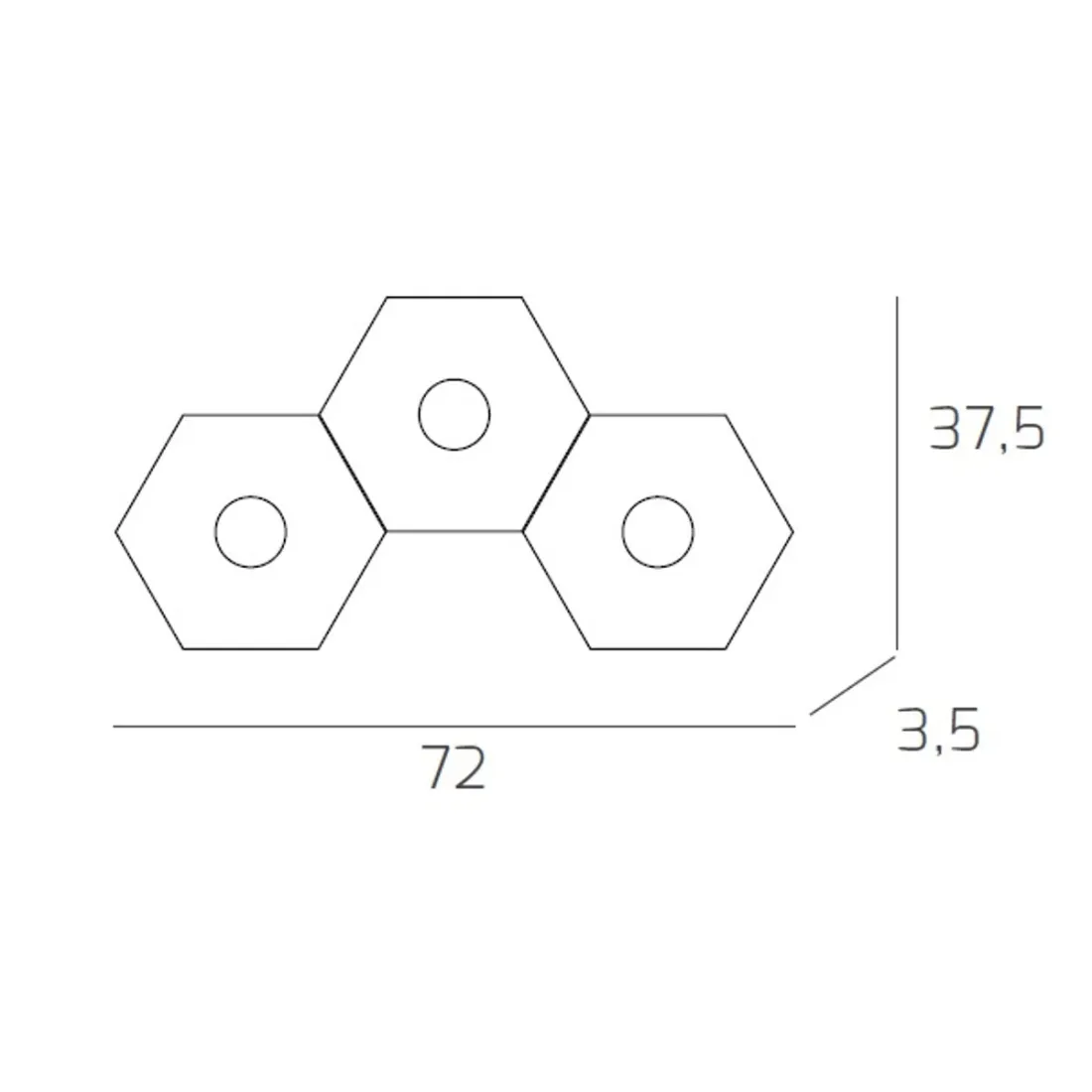 Plafoniera TP-HEXAGON 1142 3L GX53 LED metallo esagonale lampada parete soffitto moderna interno