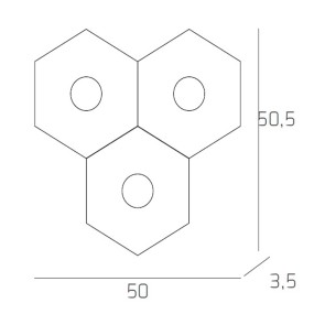 Plafoniera TP-HEXAGON 1142 3L A3 GX53 LED metallo esagonale lampada parete soffitto moderna interno