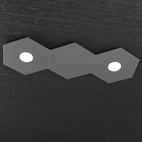 Plafoniera TP-HEXAGON 1142 2L1D GX53 LED metallo esagonale lampada parete soffitto moderna interno