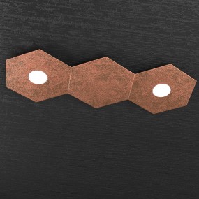 Plafoniera TP-HEXAGON 1142 2L1D GX53 LED metallo esagonale lampada parete soffitto moderna interno
