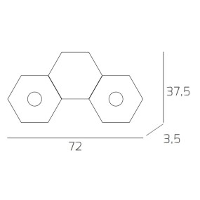 Plafoniera TP-HEXAGON 1142 2L1D GX53 LED metallo esagonale lampada parete soffitto moderna interno