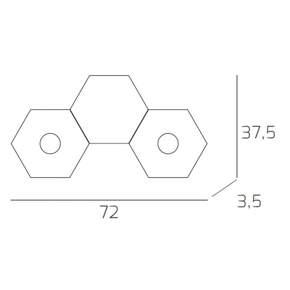 Plafoniera TP-HEXAGON 1142 2L1D GX53 LED metallo esagonale lampada parete soffitto moderna interno