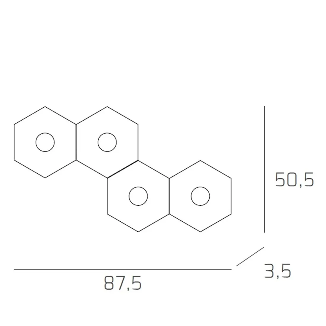 Plafoniera TP-HEXAGON 1142 4L A2 GX53 LED metallo esagonale lampada parete soffitto moderna interno