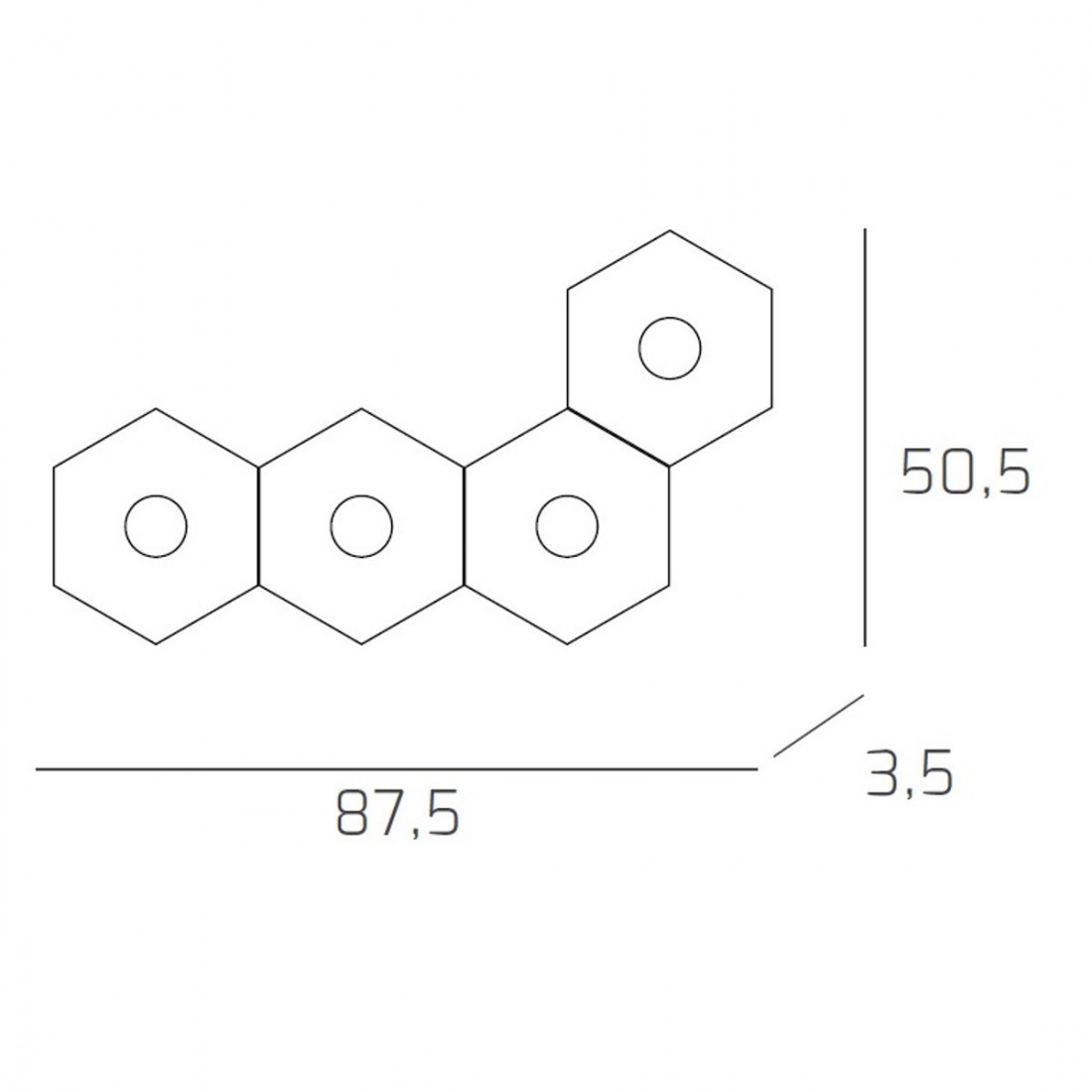 Plafoniera TP-HEXAGON 1142 4L A3 GX53 LED metallo esagonale lampada parete soffitto moderna interno