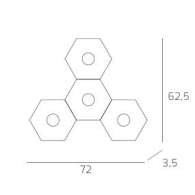 Plafoniera TP-HEXAGON 1142 4L A4 GX53 LED metallo esagonale lampada parete soffitto moderna interno