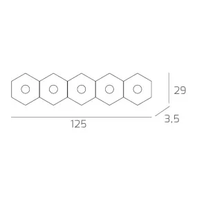 Plafoniera TP-HEXAGON 1142 5L GX53 LED metallo esagonale lampada parete soffitto moderna interno