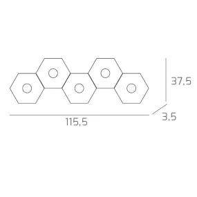 Plafoniera TP-HEXAGON 1142 5L A2 GX53 LED metallo esagonale lampada parete soffitto moderna interno