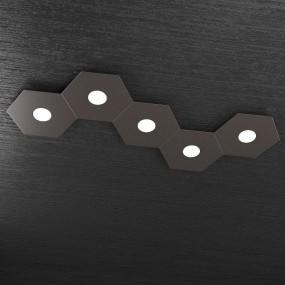 Plafoniera TP-HEXAGON 1142 5L A4 GX53 LED metallo esagonale lampada parete soffitto moderna interno