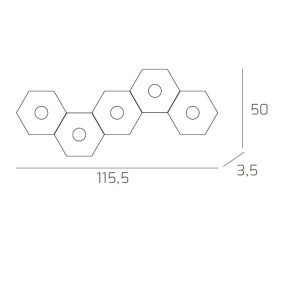 Plafoniera TP-HEXAGON 1142 5L A4 GX53 LED metallo esagonale lampada parete soffitto moderna interno