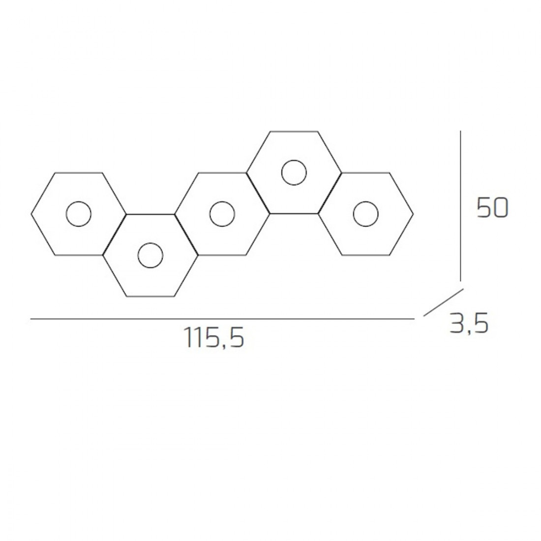 Plafonnier TP-HEXAGON 1142 5L A4 GX53 LED applique murale hexagonale en métal plafond intérieur moderne