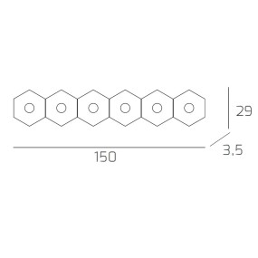 Plafoniera TP-HEXAGON 1142 6L A1 GX53 LED metallo esagonale lampada parete soffitto moderna interno