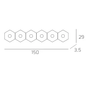 Plafoniera TP-HEXAGON 1142 6L A1 GX53 LED metallo esagonale lampada parete soffitto moderna interno