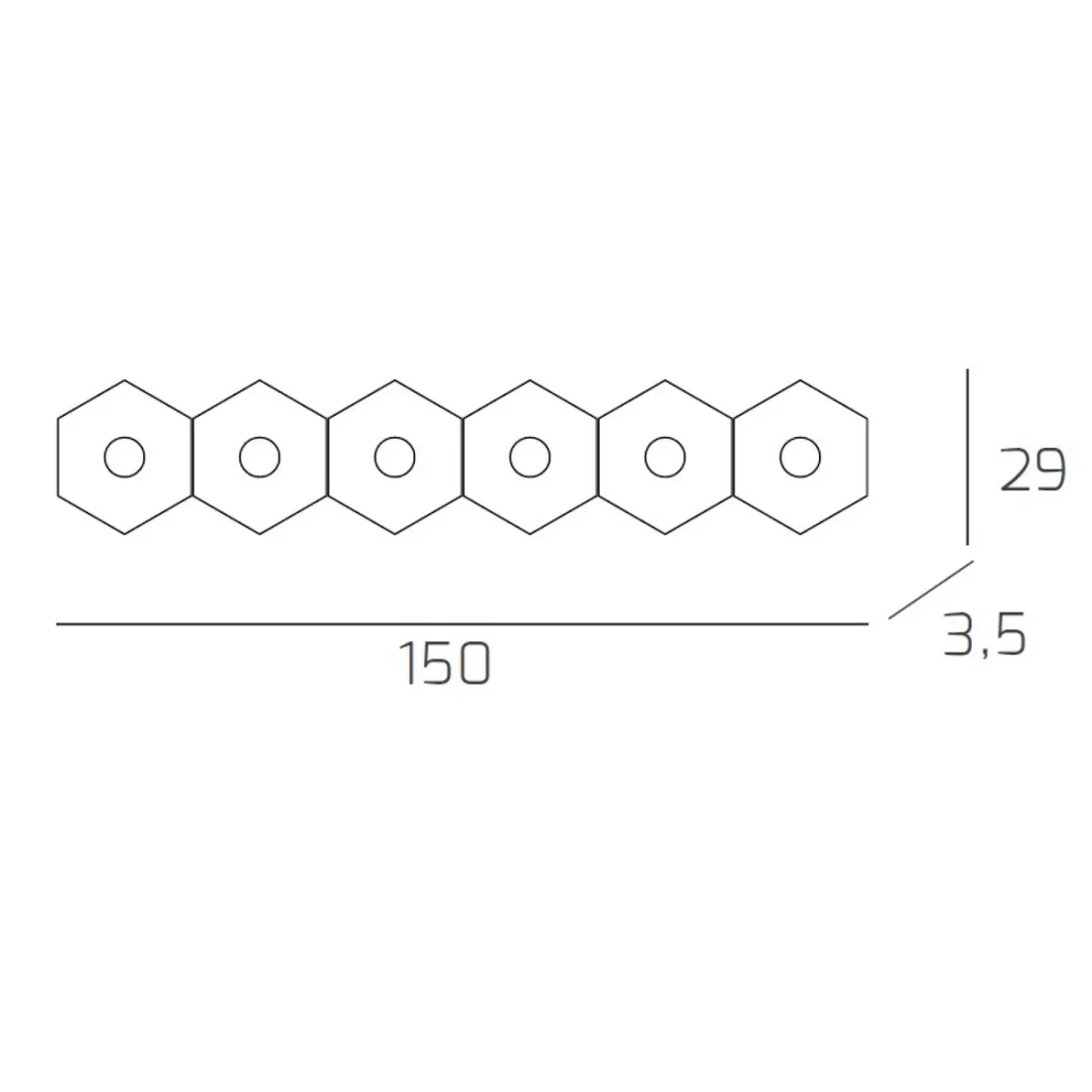 Plafonnier TP-HEXAGON 1142 6L A1 GX53 LED lampe hexagonale en métal plafond mur intérieur moderne