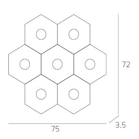 Plafonnier TP-HEXAGON 1142 7L GX53 LED ronde lampe en métal plafond mural multi-lumière intérieur moderne