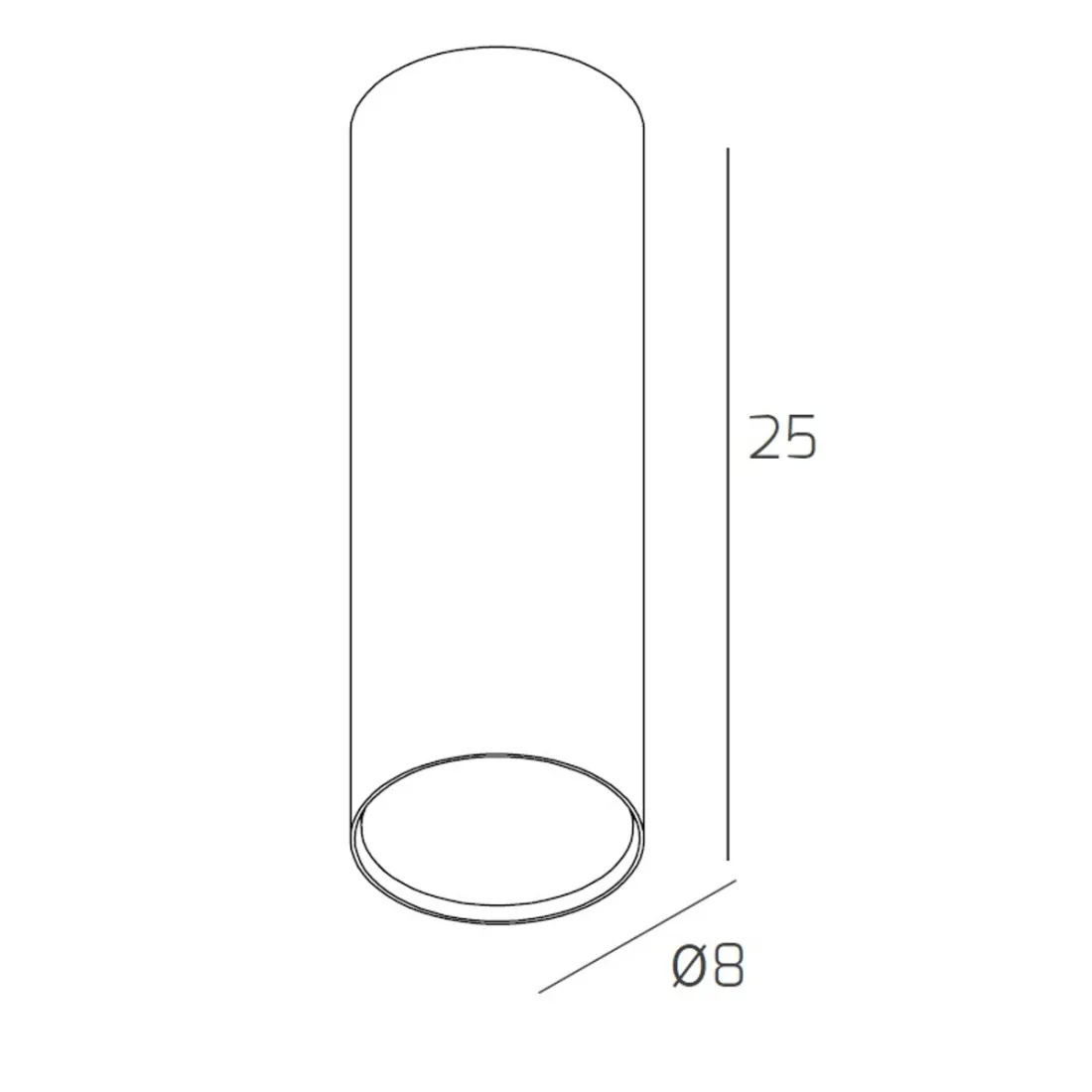 Plafoniera TP-SHAPE 1143 PL25 GX53 LED 25H metallo bianco grigio sabbia lampada soffitto cilindro moderna interno