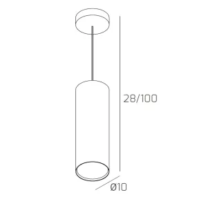 Suspension TP-SHAPE 1143 S25 GX53 LED métal blanc gris sable applique murale cylindre intérieur moderne