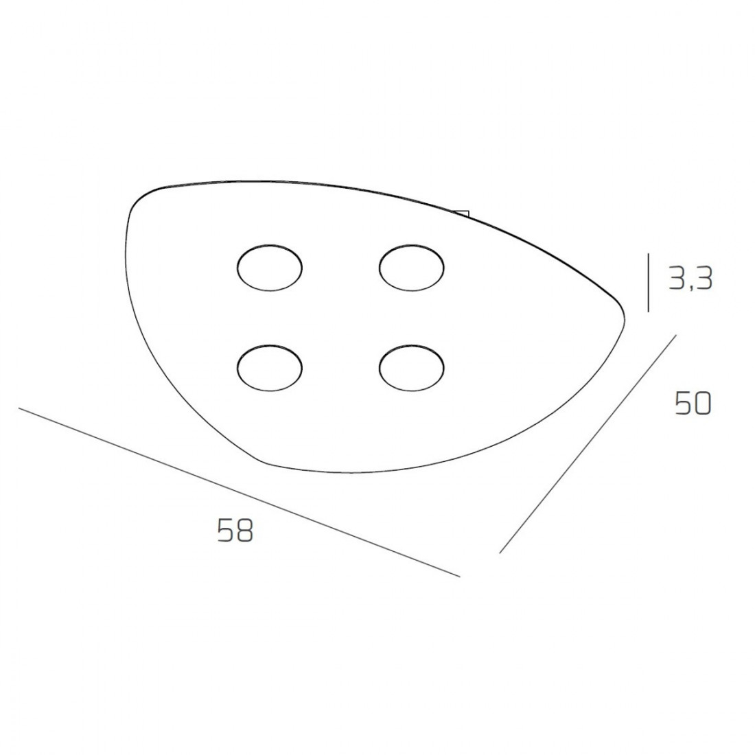 Plafoniera TP-SHAPE 1143 4 GX53 LED metallo bianco sabbia grigio lampda soffitto triangolo moderna interno