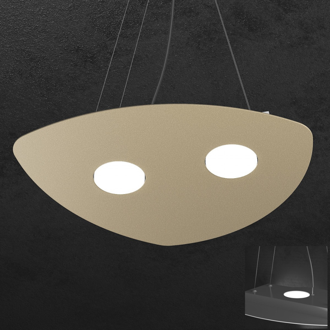 Suspension TP-SHAPE 1143 S2 GX53 LED métal blanc sable gris lustre triangle intérieur moderne