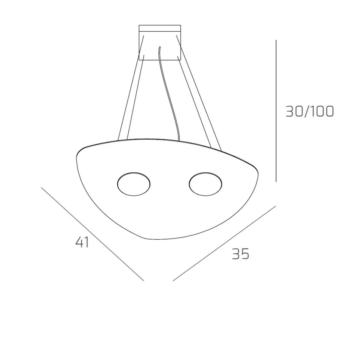Suspension TP-SHAPE 1143 S2 GX53 LED métal blanc sable gris lustre triangle intérieur moderne