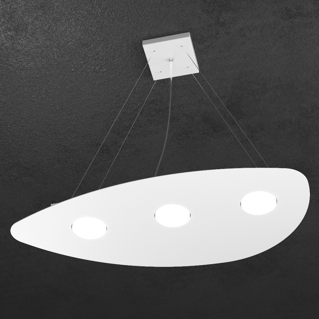 Sospensione TP-SHAPE 1143 S3+2 GX53 LED metallo bianco sabbia grigio lampadario triangolo moderno interno