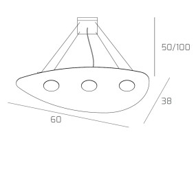 Sospensione TP-SHAPE 1143 S3+2 GX53 LED metallo bianco sabbia grigio lampadario triangolo moderno interno