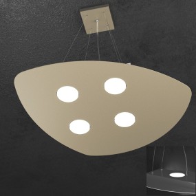 Suspension TP-SHAPE 1143 S4 + 2 GX53 LED blanc métal gris lustre sable triangle intérieur moderne