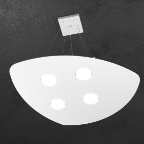 Suspension TP-SHAPE 1143 S4 + 2 GX53 LED blanc métal gris lustre sable triangle intérieur moderne