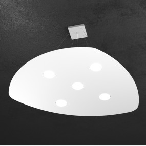 Suspension TP-SHAPE 1143 S4 + 2 GX53 LED blanc métal gris lustre sable triangle intérieur moderne