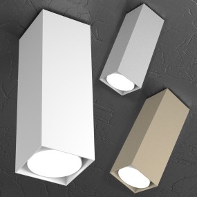 Plafoniera TP-PLATE 1129 PL25 Gx53 LED 8x8 metallo bianco grigio sabbia lampada soffitto cubo moderno quadrata interno