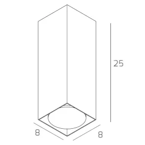 Plafoniera TP-PLATE 1129 PL25 Gx53 LED 8x8 metallo bianco grigio sabbia lampada soffitto cubo moderno quadrata interno