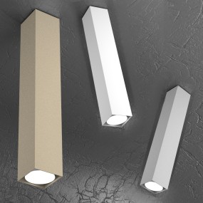 Plafoniera TP-PLATE 1129 PL25 Gx53 LED 8x8 metallo bianco grigio sabbia lampada soffitto cubo moderno quadrata interno