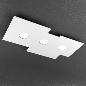 Plafoniera TP-PLATE 1129 PL3 R 27W Gx53 Led metallo bianco lampada soffitto moderna rettangolare