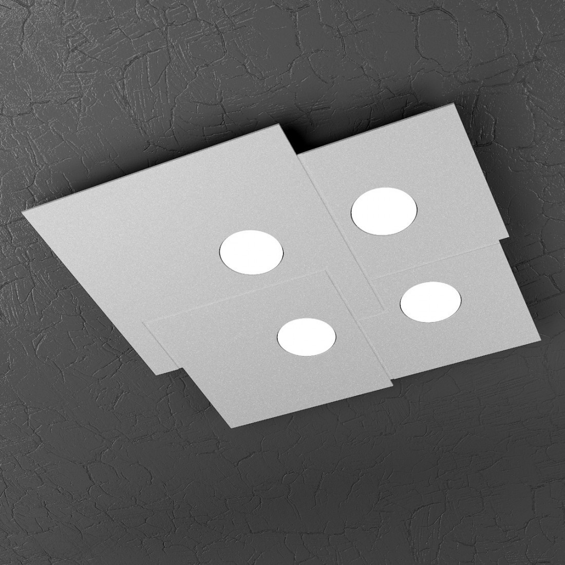 Plafoniera TP-PLATE 1129 PL4 Gx53 9W Led metallo bianco moderna quadrata