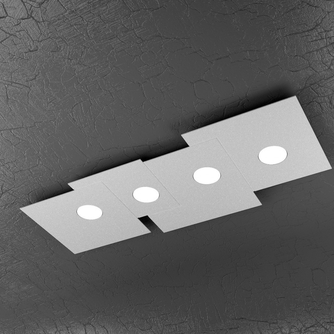 Plafoniera TP-PLATE 1129 PL4 R 36W Gx53 Led metallo bianco lampada soffitto moderna rettangolare