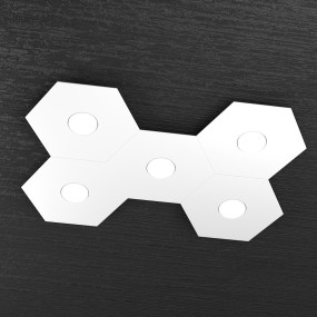 Plafoniera TP-HEXAGON 1142 5L A3 GX53 LED metallo esagonale lampada parete soffitto moderna interno