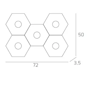 Plafoniera TP-HEXAGON 1142 5L A3 GX53 LED metallo esagonale lampada parete soffitto moderna interno